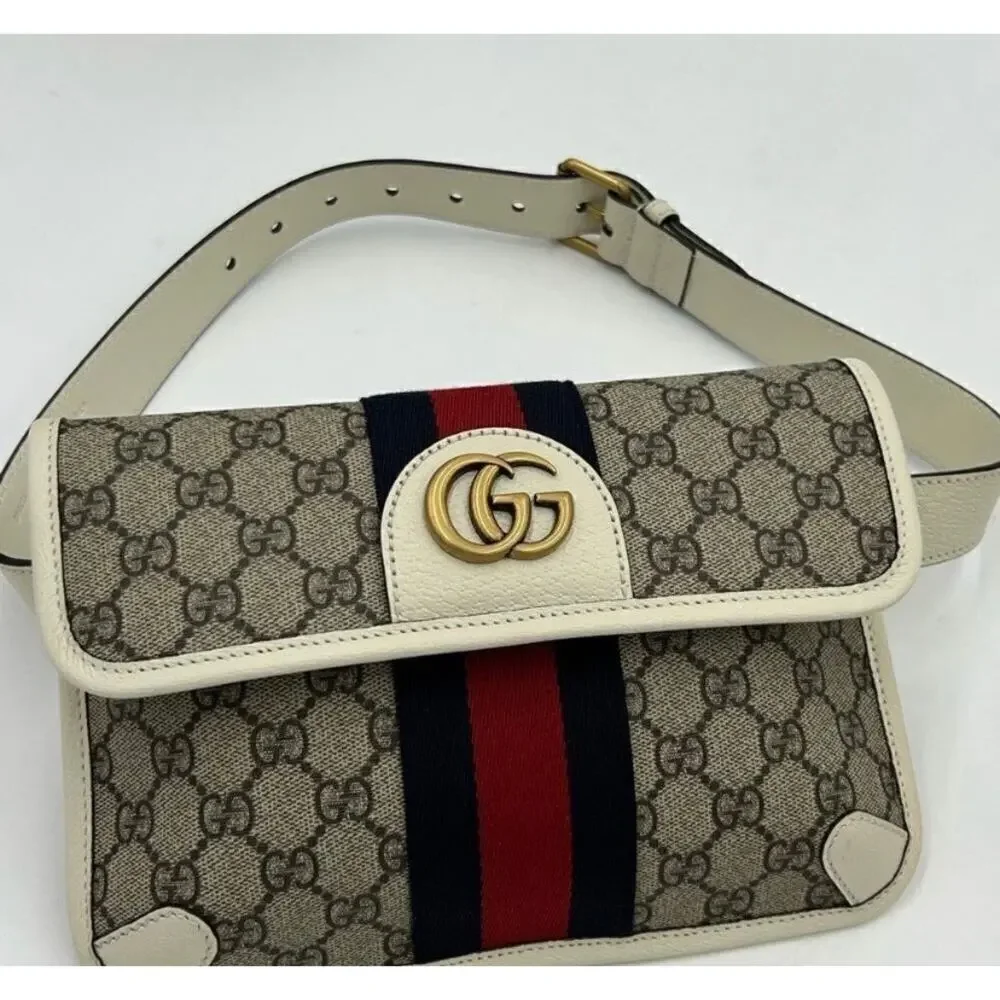 Women's Gucci brown/white GG canvas web
Ophedia Belt bag 80cm/32" adjustable - Picture 12 of 15